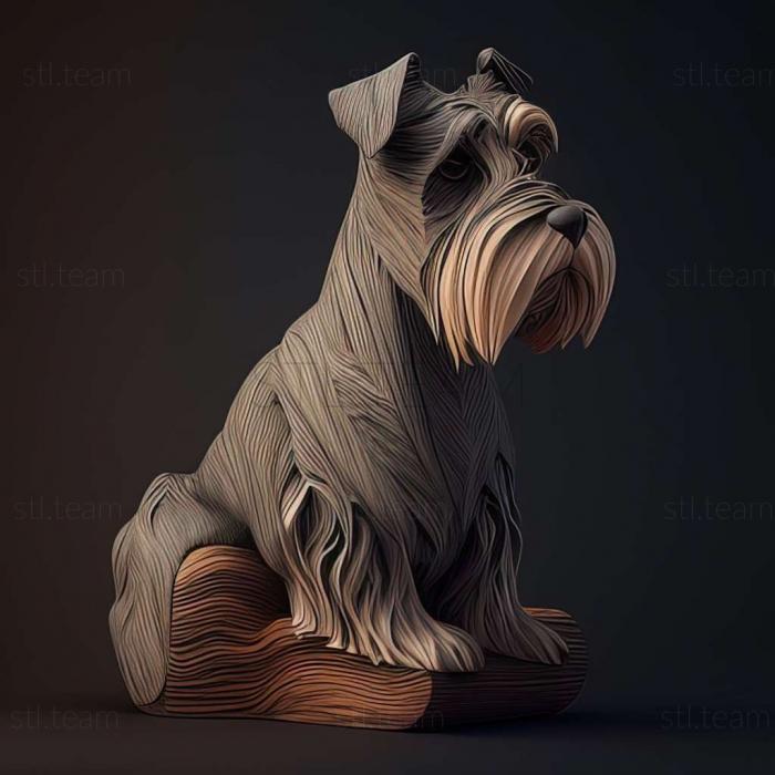 3D model Zwergschnauzer dog (STL)